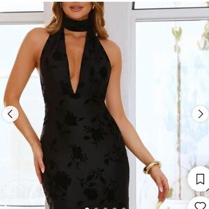 Hello Molly Shallow Love Black Plunge Floral Dress